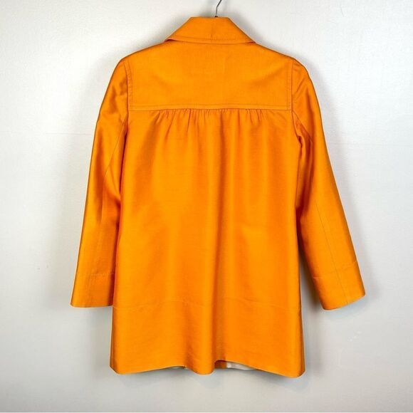 Banana Republic Orange Silk Trench Coat Jacket XS - Picture 6 of 6